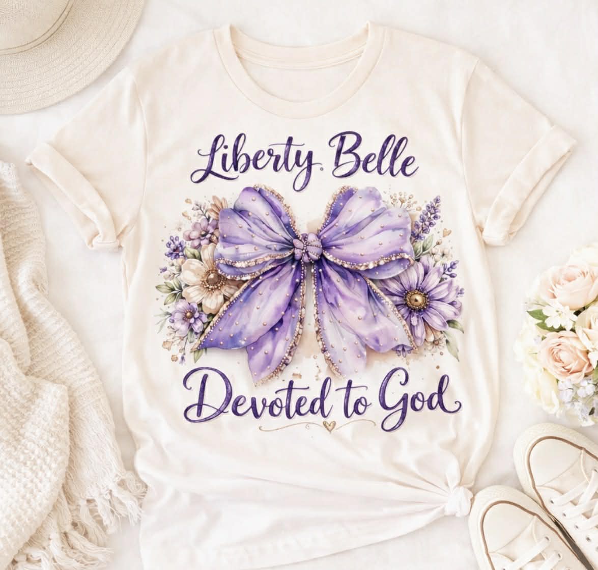 Liberty Belle Purple Floral Bow