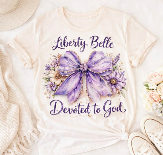 Liberty Belle Purple Floral Bow