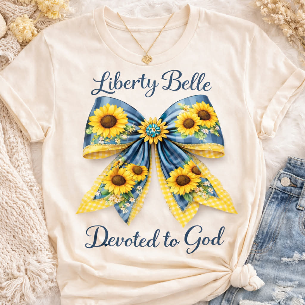 Liberty Belle Sunflower & Checkered bow