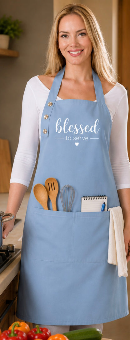 Kitchen Apron w Pockets- Blessed to Serve