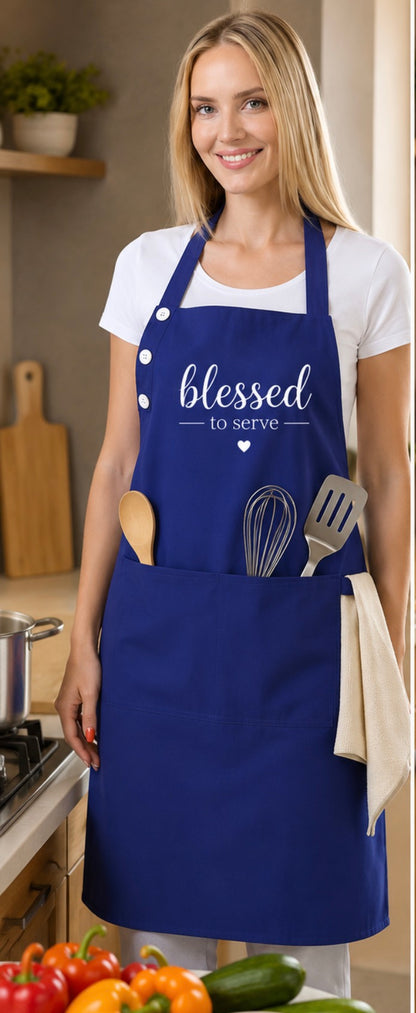 Kitchen Apron w Pockets- Blessed to Serve
