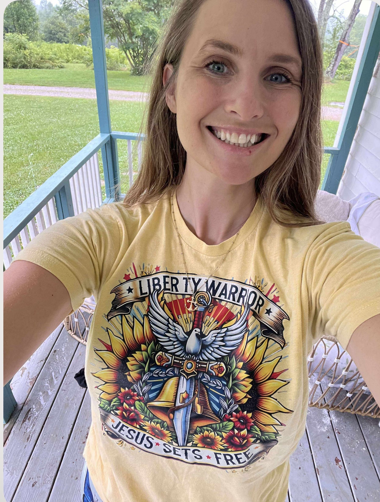 Liberty Warrior Jesus Sets Free unisex tee