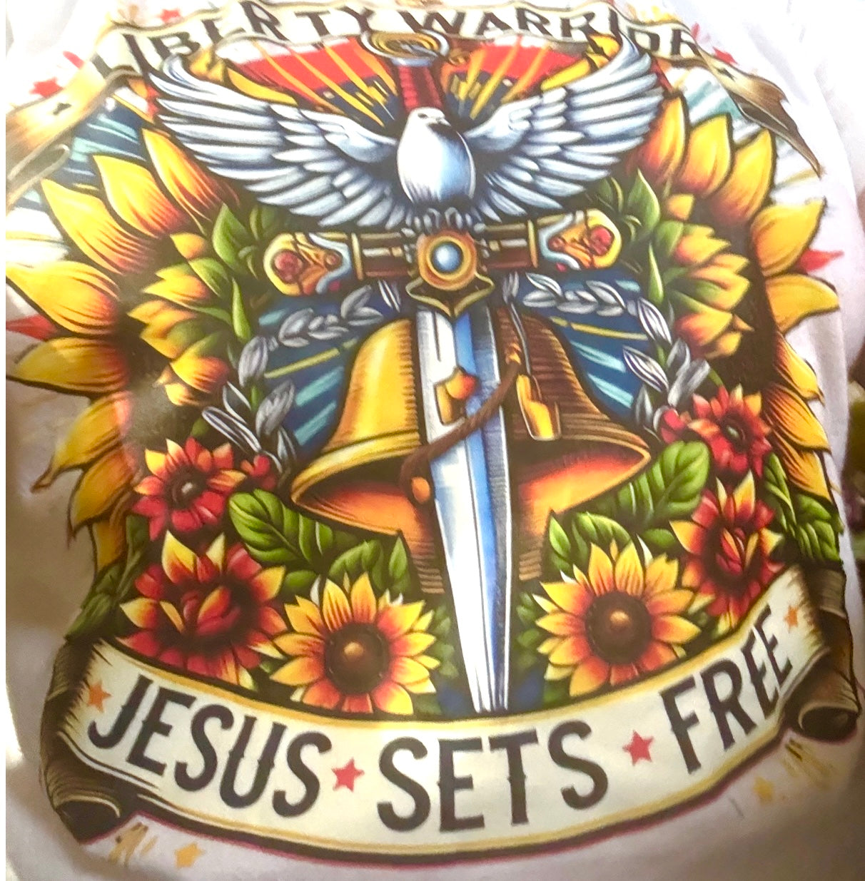 Liberty Warrior Jesus Sets Free unisex tee